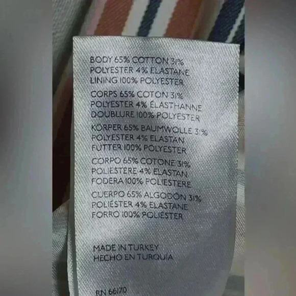 By-Anthropology Low Rise Blue/Burnt Orange Striped Flare Pants Women’s‎ Sz 10 - Picture 9 of 9